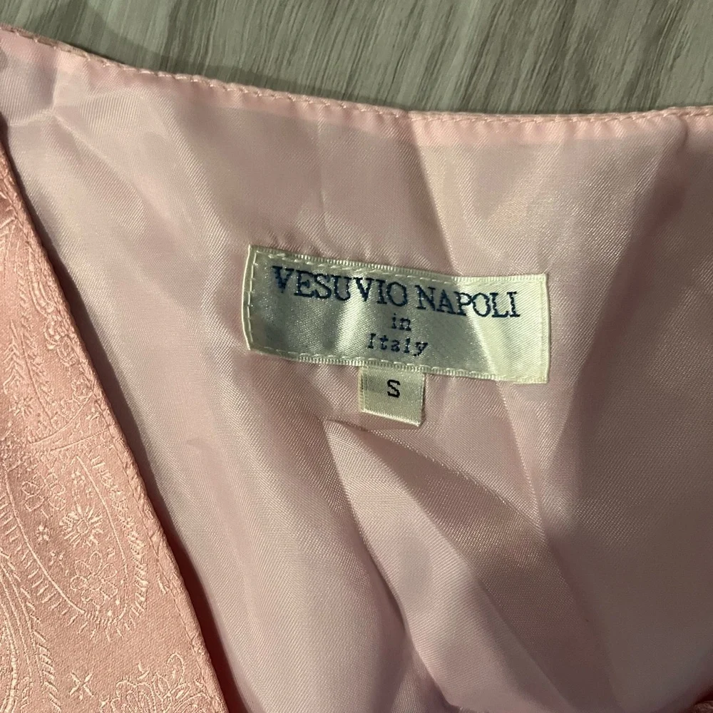 NWOT Vesuvio  Napoli‎ Pink Paisley Vest and Tie